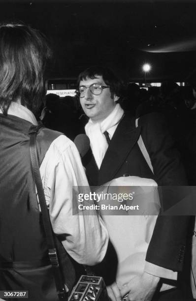 British entertainer Jonathan King, one of the first passengers to arrive at JFK Airport on Concorde.
