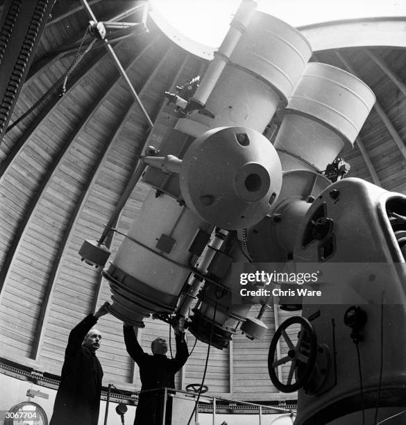 Jesuit priest Brother Matthew Timmers, the discoverer of the Timmers Comet, in the Vatican Observatory in Castel Gandolfo in the papal state of...