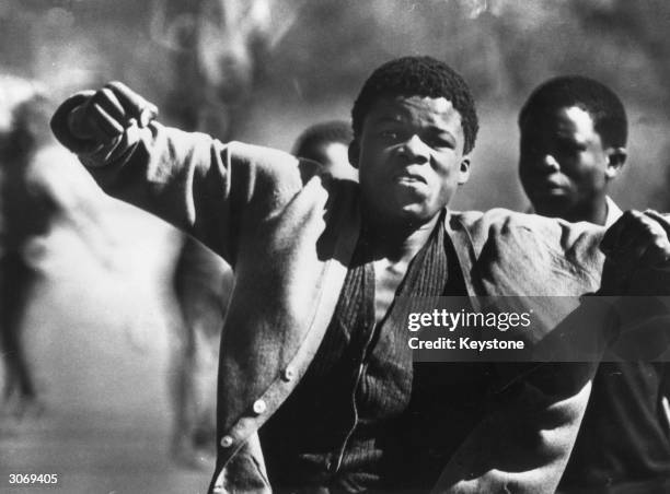 Rioter in Soweto, South Africa.