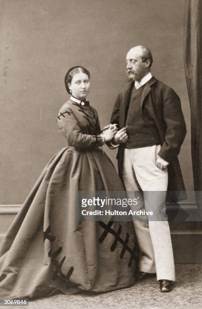 Princess Helena Augusta Victoria , daughter of Queen Victoria with her husband Prince Christian of Schleswig-Holstein.