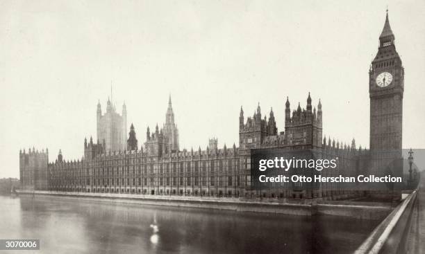 The Houses of Parliament or Westminster Palace on the Thames Embankment, London, built in 1840 - 1965 by Charles Barry and A W Pugin.