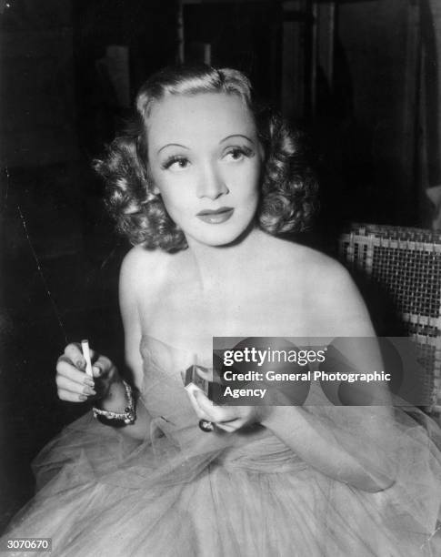 German born actress and singer Marlene Dietrich branded a traitor by 'Der Stuermer' because she became American.