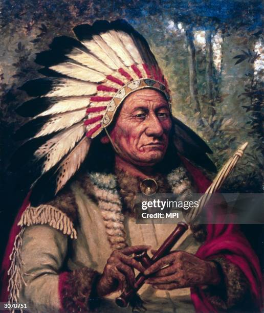 Chief Tatanka Yotaka or Sitting Bull , who led the Sioux in their resistance against the settlers before touring America as part of Buffalo Bill's...