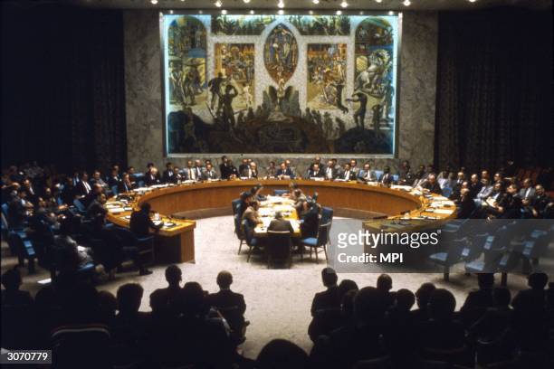 Meeting of the United Nations Security Council.