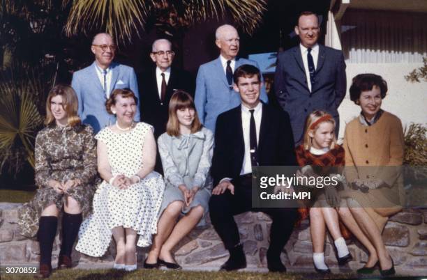 Dwight David Eisenhower , the 34th president of the United States with his family at the Eldorado Country Club in Palm Desert, California. From left...