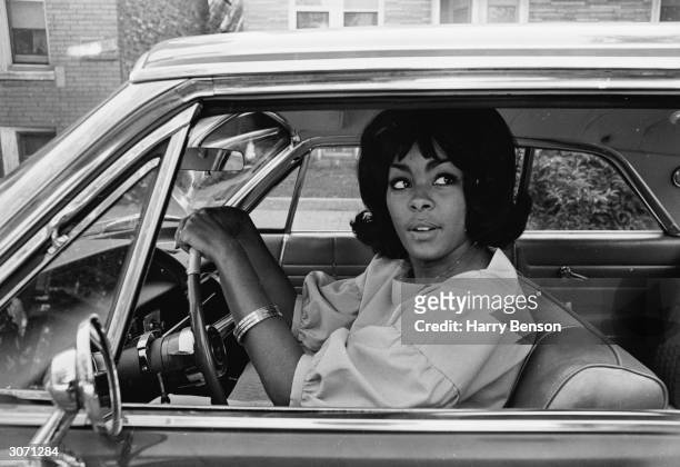 Cassius Clay's first wife Sonji Roi in her car. She is separated from her husband, the boxer later known as Muhammad Ali.