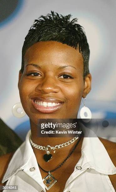 Finalist Fantasia Barrino arrives at Fox's celebration of American Idols Top 12 finalists at Pearl on March 10, 2004 in West Hollywood, California.
