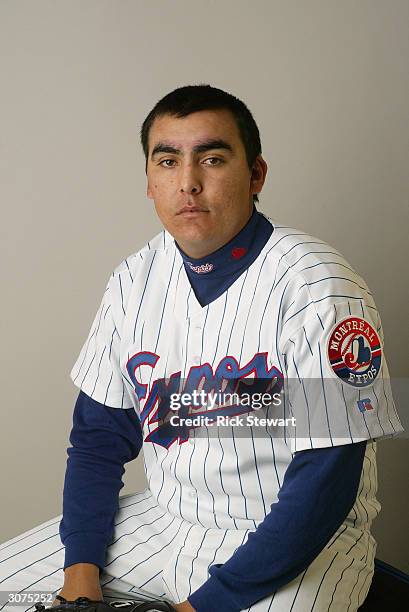 Pitcher Chad Cordero of the Montreal Expos poses for a photo during Media Day at Space Coast Stadium on February 28, 2004 in Viera, Florida.