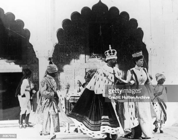 King George V of Great Britain and Queen Mary at the Coronation Durbar in Delhi.
