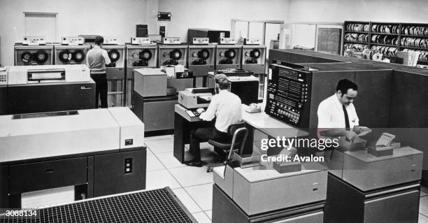 An IBM computer centre in Milwaukee, which now processes agricultural data to produce projected figures for the farming year.