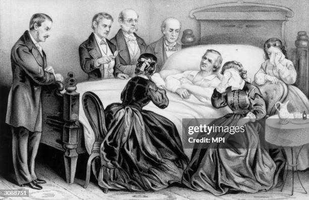 On his deathbed, surounded by his family and doctors, Andrew Johnson ex-President of the USA. Successor to Lincoln he was impeached and brought to...