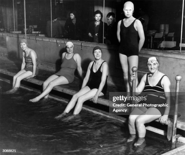 Women swimmers at the Peckham Health Centre, London where there is a pioneer health clinic.