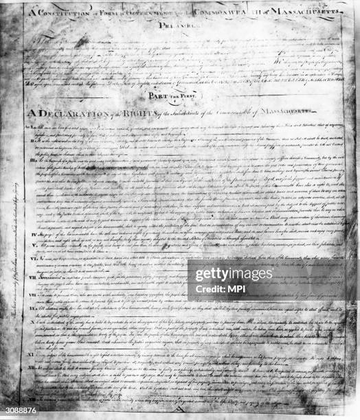 The constitution of the American commonwealth of Massachusetts, including a declaration of the rights of its inhabitants.