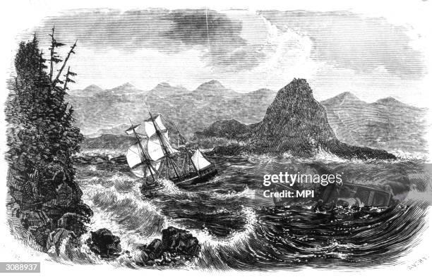 The sailing ship Tonquin, captained by Jonathan Thorn loses the crew of a rowing boat while crossing the bar at the mouth of the Columbia River to...