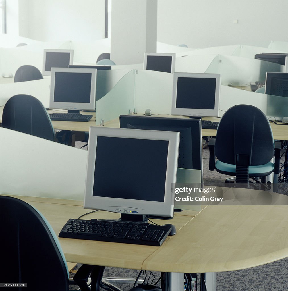 Computer Rows Rows Of Computers In Office High-Res Stock Photo - Getty Images