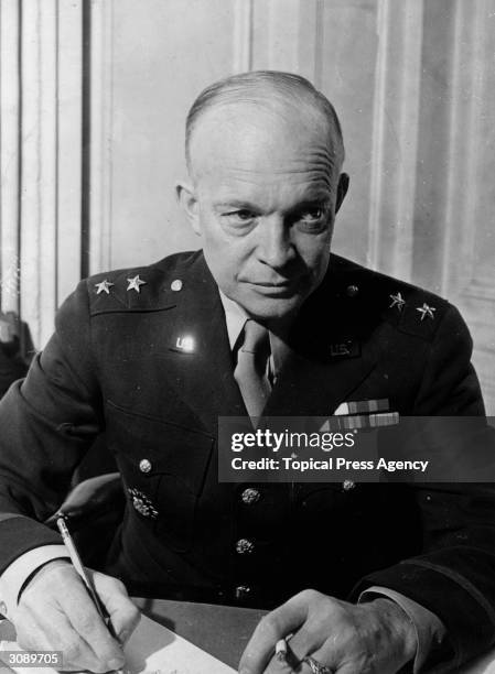 General Dwight David Eisenhower , Commander of the American Forces in Europe in WW II.