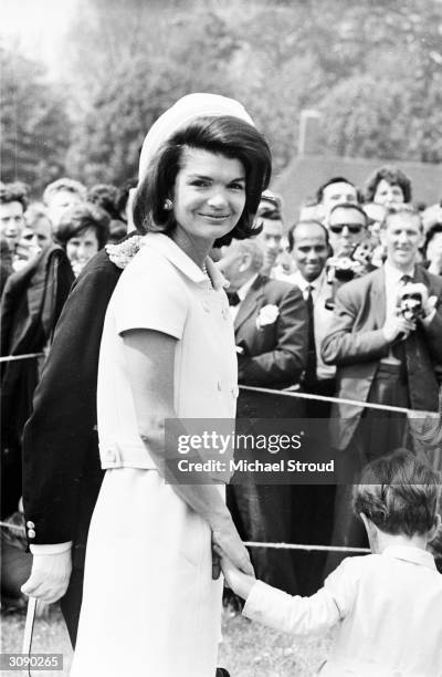 Jacqueline Kennedy attends the inauguration of a memorial to her husband John F. Kennedy in Runnymede, Surrey, nearly eighteen months after his...