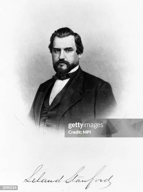 Leland Stanford , after running the Central Pacific Railroad, he served as Governor of California and founded Stanford University. Original Artwork:...