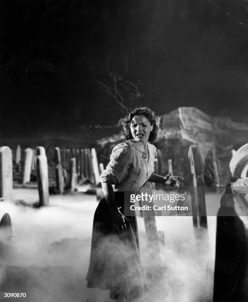 Film actress Elizabeth Sellars in a scene from 'The Intruder' an Associated British Film made at Elstree. She is haunted in her dreams by the ghost...