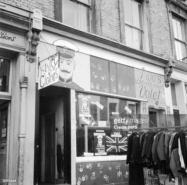 Second-hand military clothing boutique 'I Was Lord Kitchener's Valet' in Portobello Road, west London.