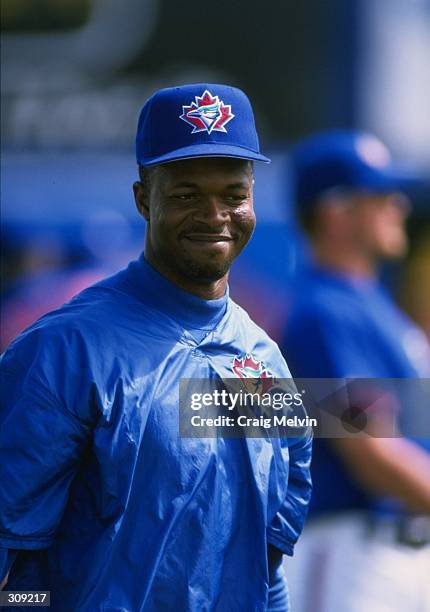 Infielder Tony Fernandez of the Toronto Blue Jays in action during a spring training game against the Philadelphia Phillies at the Grant Field in...