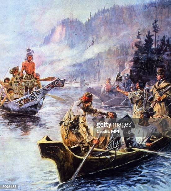 Sacajawea interprets Lewis and Clark's intentions to the Chinook Indians. Sacajawea, a young Shoshone Indian was married to French Canadian fur...