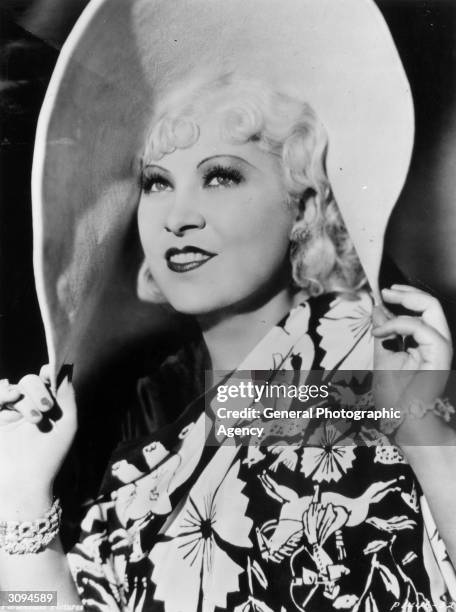 American film actress Mae West.