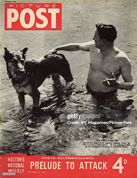 Josip Broz Tito , who led the Yugoslav partisan armies in their resistance against the German invaders during World War II, takes a moment of leisure...