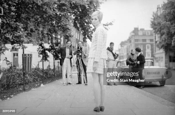 English fashion model and sixties icon Twiggy in the King's Road, London.