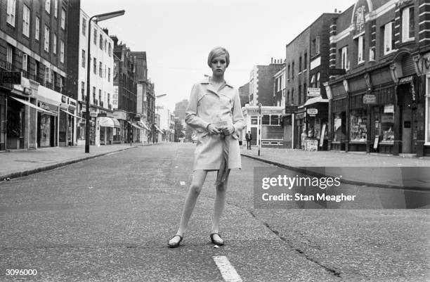 English fashion model and sixties icon Twiggy in the King's Road, London.