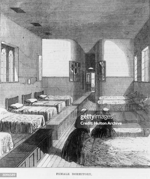 Interior of the female dormitory at Broadmoor Criminal Lunatic Asylum in Berkshire.