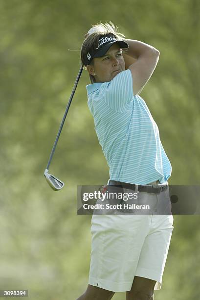 Lisa Hall hits a shot during the first round of the Welch's/Fry's Championship on the Dell Urich Golf Course at the Randolph Park Golf Complex on...