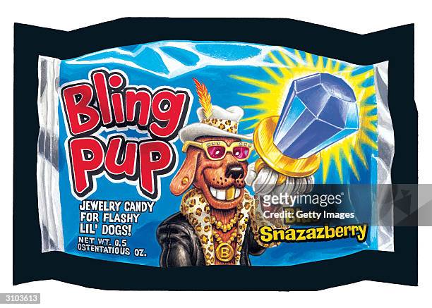 This images shows the "Bling Pup" sticker parody of "Ring Pop" candy from the "Wacky Packs" collection issued by the Topps Company. In May of 2004,...