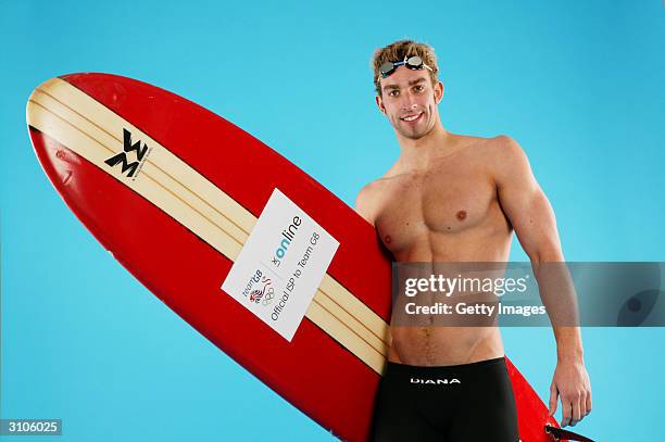 Online ambassador and World Champion Swimmer James Gibson at the headquarters of UK Online. UK Online is the official ISP to Team GB on March 10,...