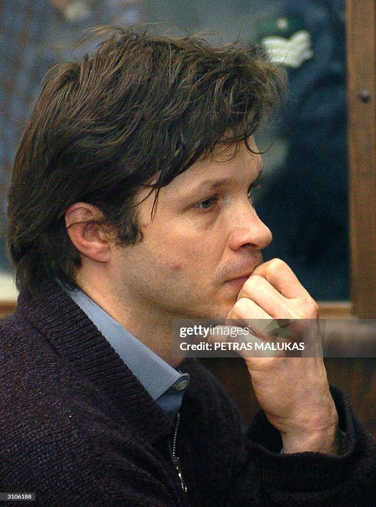 French singer Bertrand Cantat sits in th