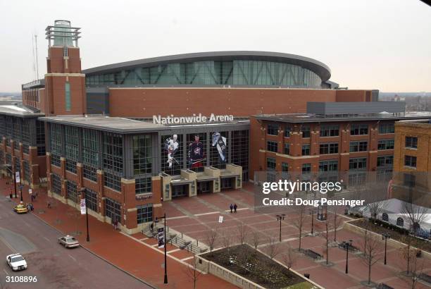 An general exterior view of the Nationwide Arena, site of the first round games of the NCAA Division I Men's Basketball Tournament on March 18, 2004...
