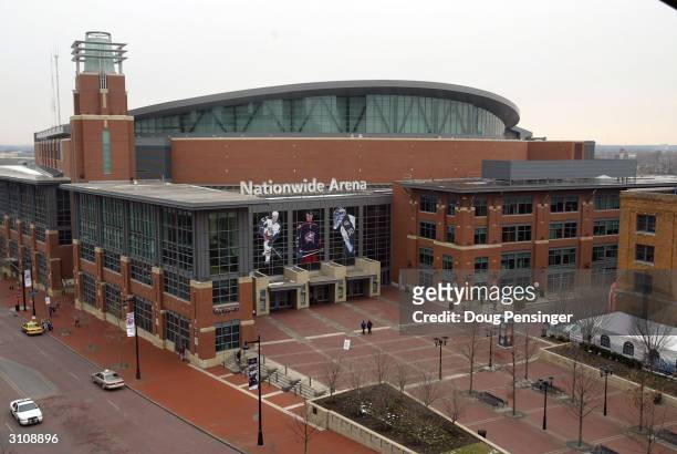 An general exterior view of the Nationwide Arena, site of the first round games of the NCAA Division I Men's Basketball Tournament on March 18, 2004...