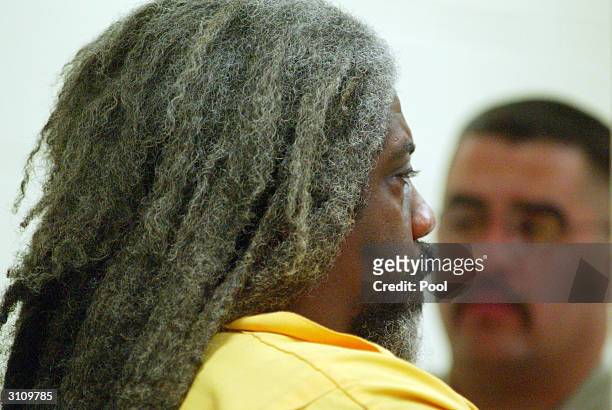 Accused killer Marcus Wesson attends a hearing in Superior Court March 18, 2004 in in Fresno, California. Wesson's arraignment on charges he murdered...