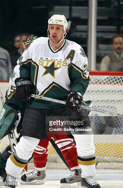 Defenseman Richard Matvichuk of the Dallas Stars skates on the ice during the game against the Phoenix Coyotes on February 14, 2004 at Glendale Arena...