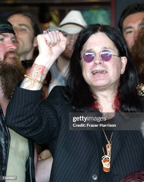 Rocker Ozzy Osbourne attends the ceremony in which his former guitarist Randy Rhoads was honored posthumously and inducted into the Hollywood...