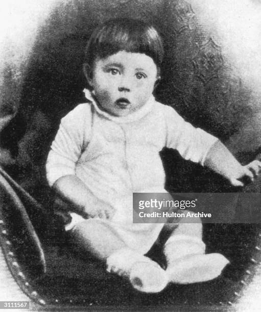 Future Fuhrer Adolf Hitler as a baby, circa 1890.
