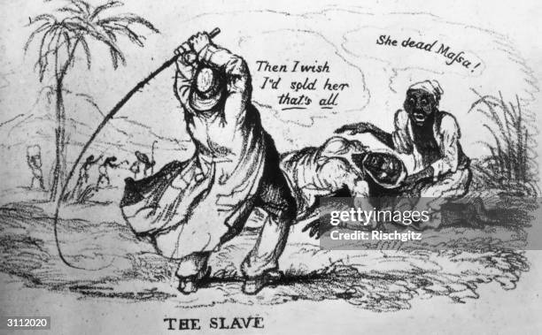 Slaveowner whipping a slave to death.