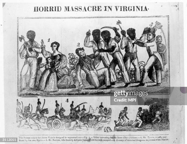 Slaves rebelling in Virginia during the revolt led by Nat Turner.