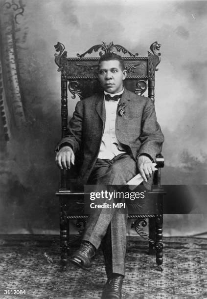 American educationalist, writer and champion of rights for blacks, Booker T Washington .