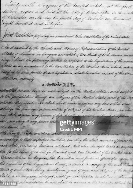 Amendment Draft The 14th Amendment Document Photos et images de collection - Getty Images