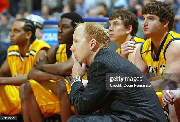 Head coach Mick Cronin of the Murray State Racers watches his team against the Illinois Fighting Illini as the Illini defeated the Racers 72-53...