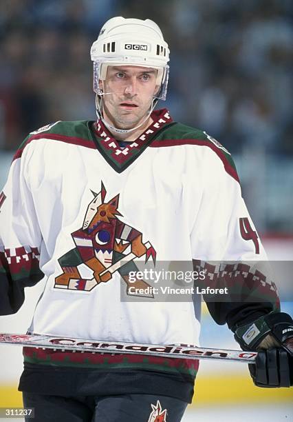 Defenseman Norm Maciver of the Phoenix Coyotes in action during a game against the Detroit Red Wings at the America West Arena in Phoenix, Arizona....