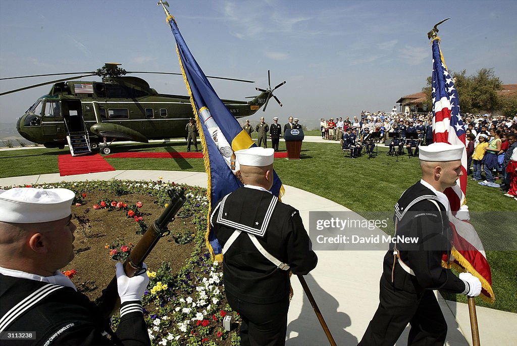 Final Flight of Marine One Ends at Reagan Library