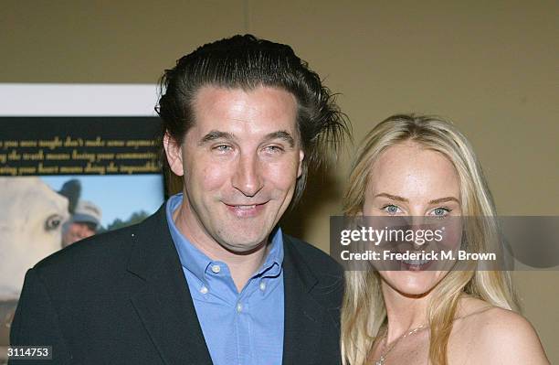 Actor William Baldwin and Chynna Phillips attend the after party for the film "Peaceable Kingdom" at the Writer's Guild Theater on March 19, 2004 in...