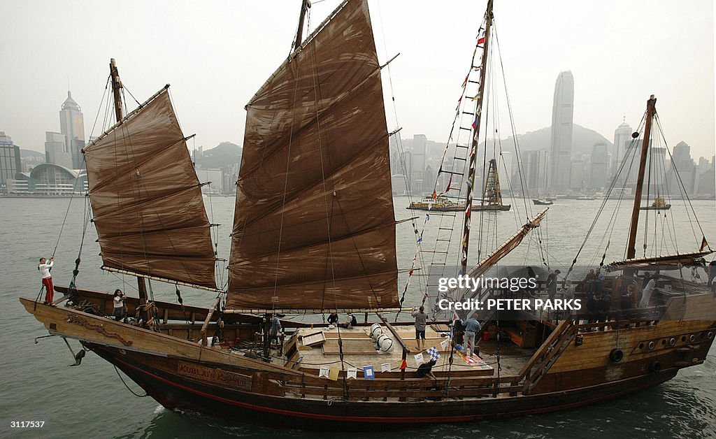 A Chinese Junk, the Kublai Kahn sails th